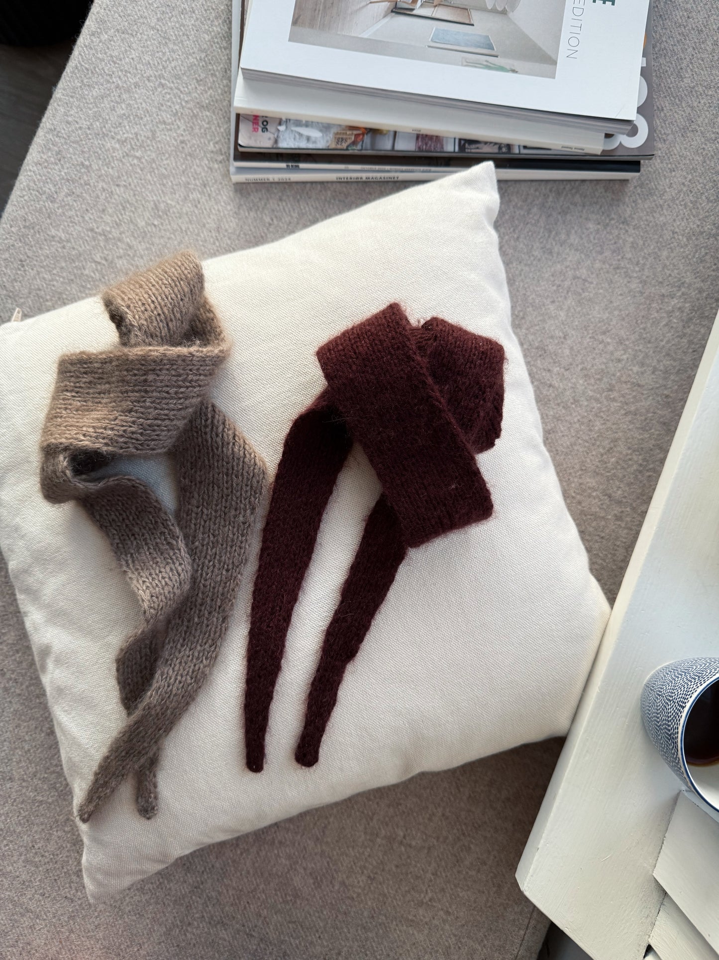 Oppskrift strikket skjerf dame & herre